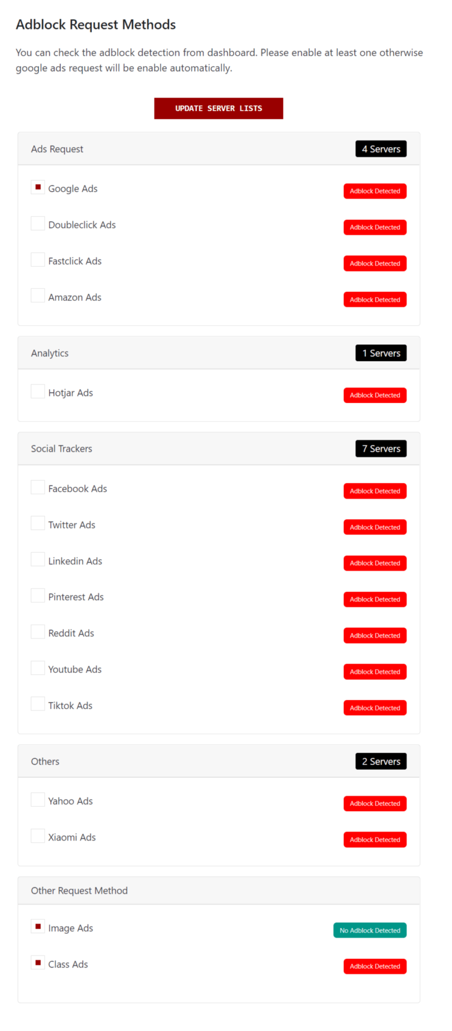 Adblock Request Methods CHP Adblock Detector Plugin